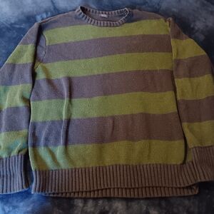 green and blue sweater